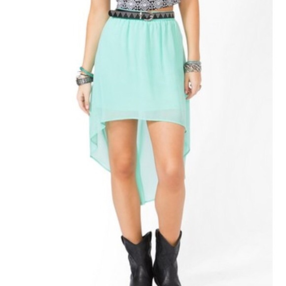 High-Low Mint Green Forever 21 Skirt size M